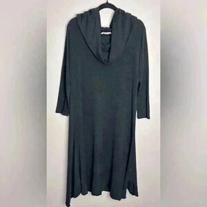 Soft Surroundings Petite Large Sweater Dress Midi Cowl Neck Comfortable Black